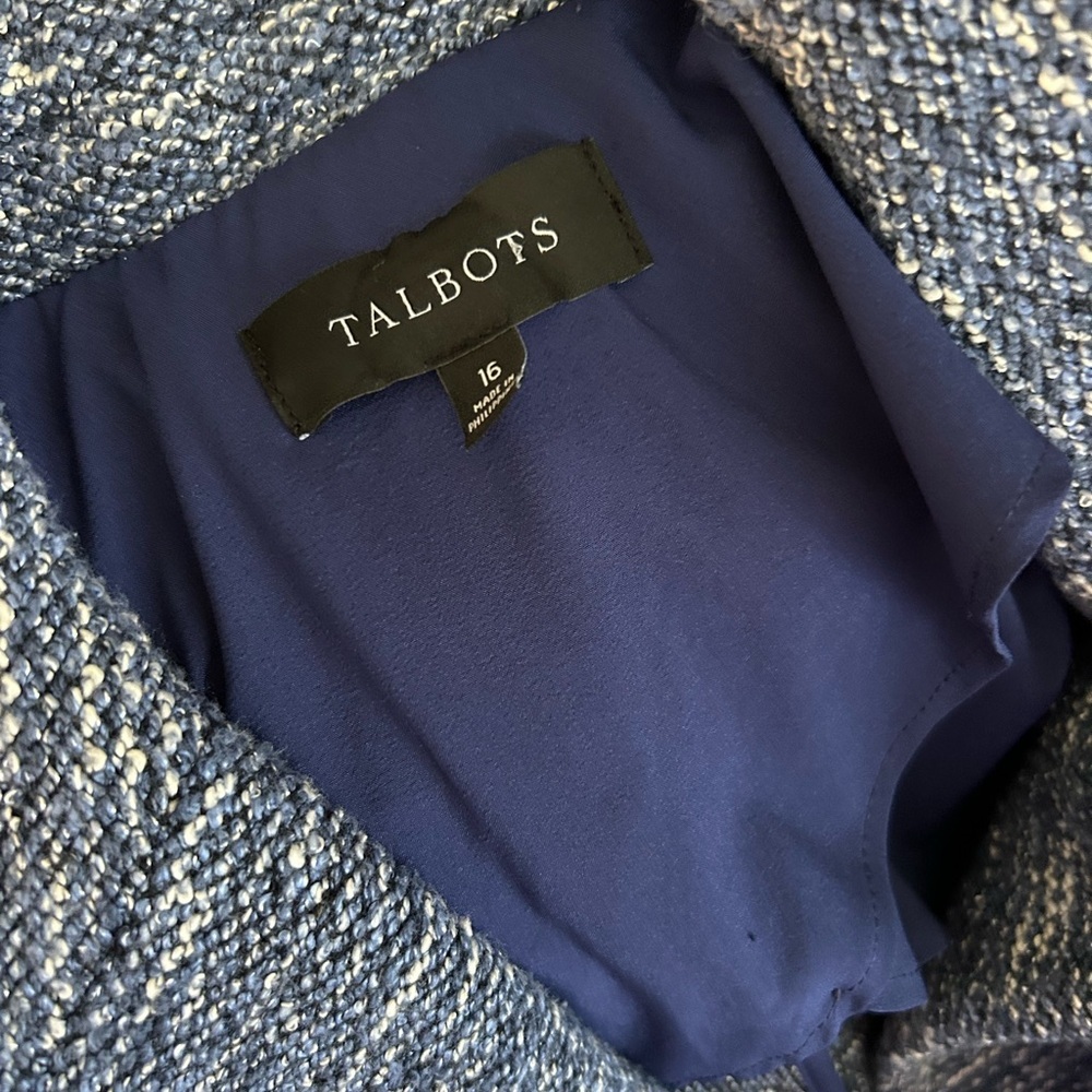 Talbots Double Breasted Blue Multi Tweed Jacket - Picture 12 of 14